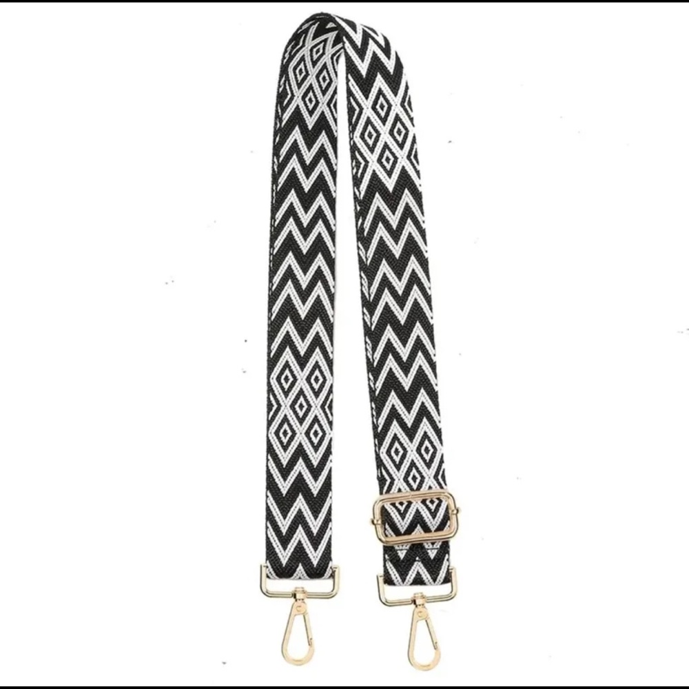 Purse strap black chevron